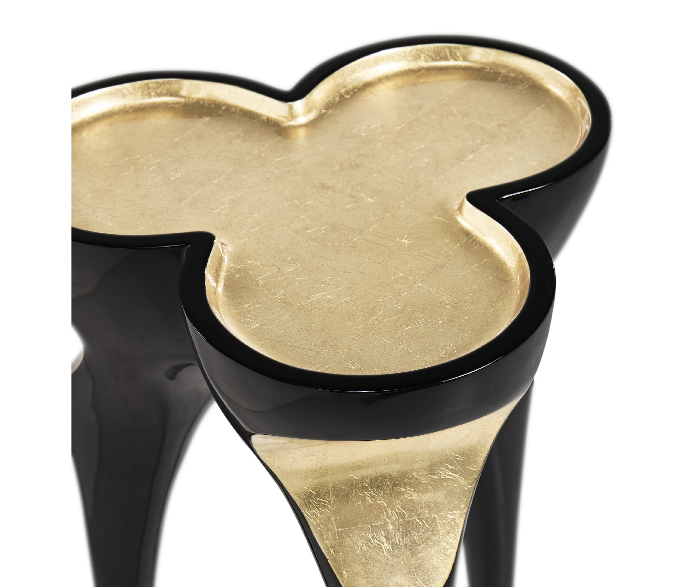 Trefoil Smoky Black & Gold Cut-Out Occasional Table