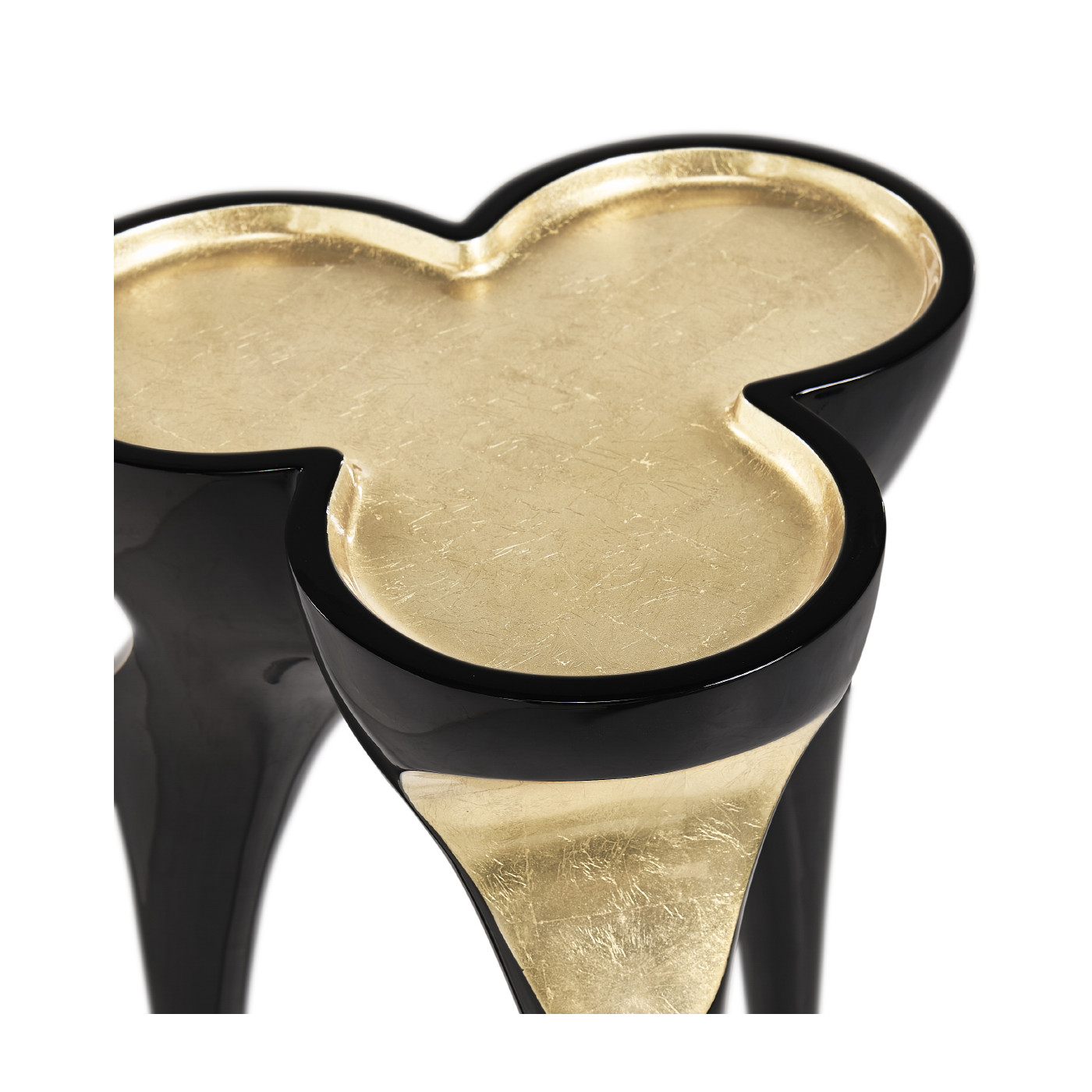 Trefoil Smoky Black & Gold Cut-Out Occasional Table