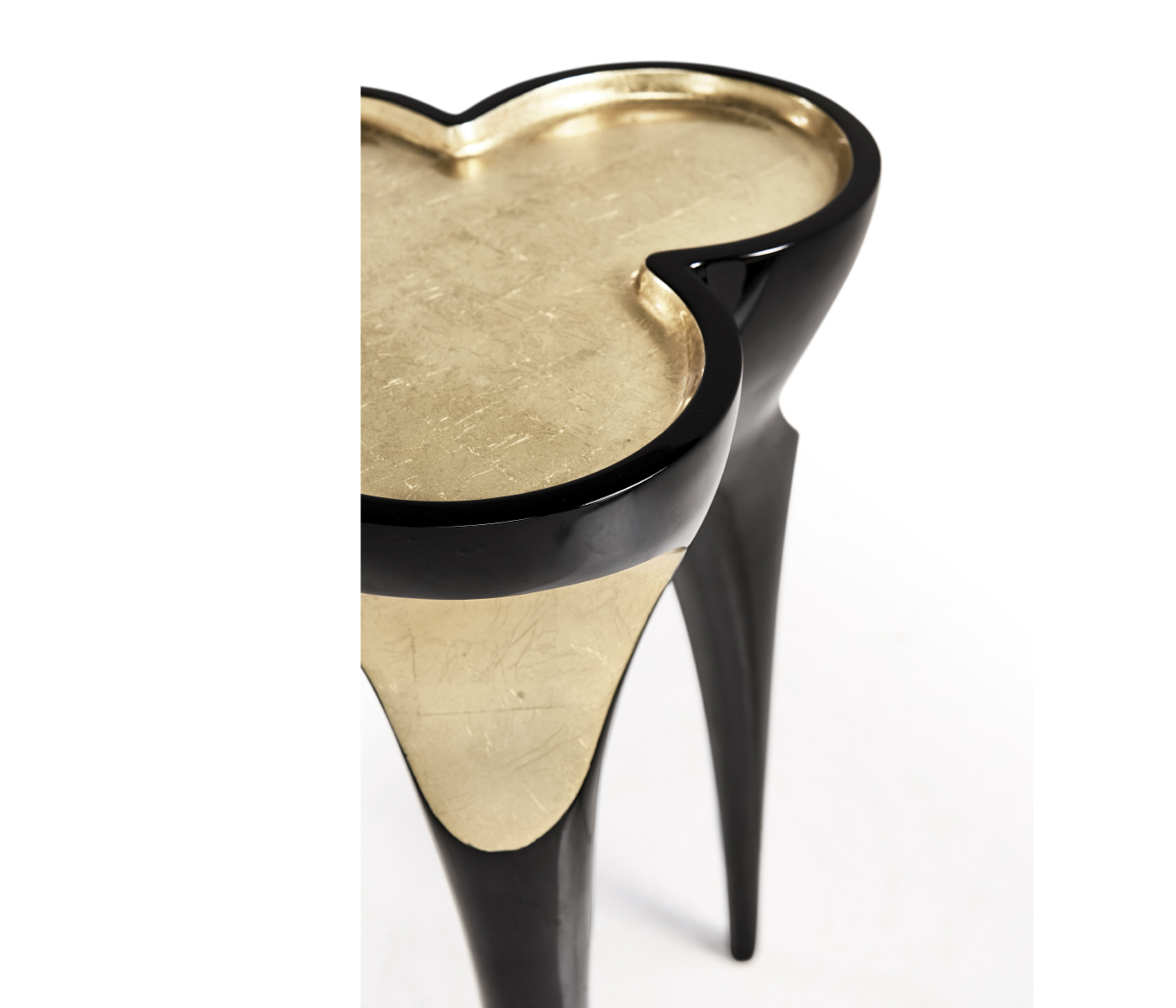 Trefoil Smoky Black & Gold Cut-Out Occasional Table