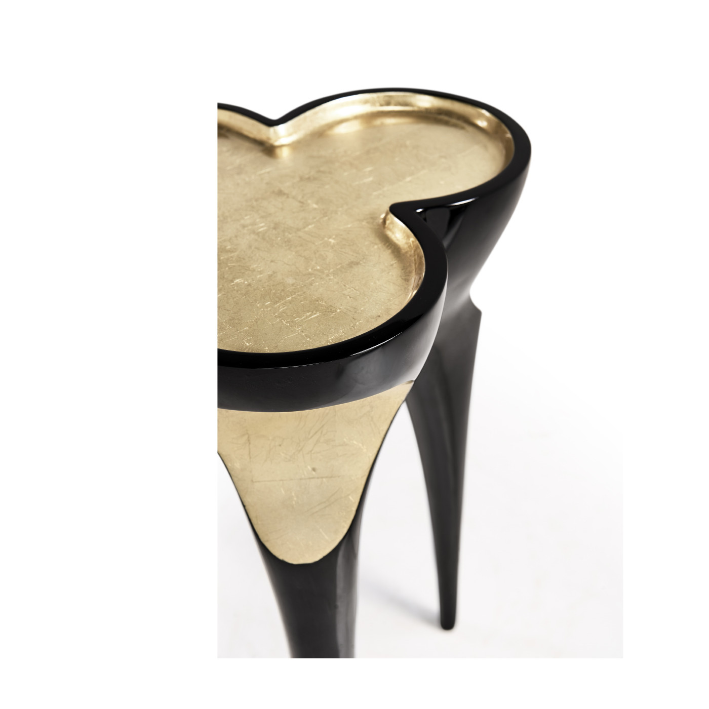 Trefoil Smoky Black & Gold Cut-Out Occasional Table