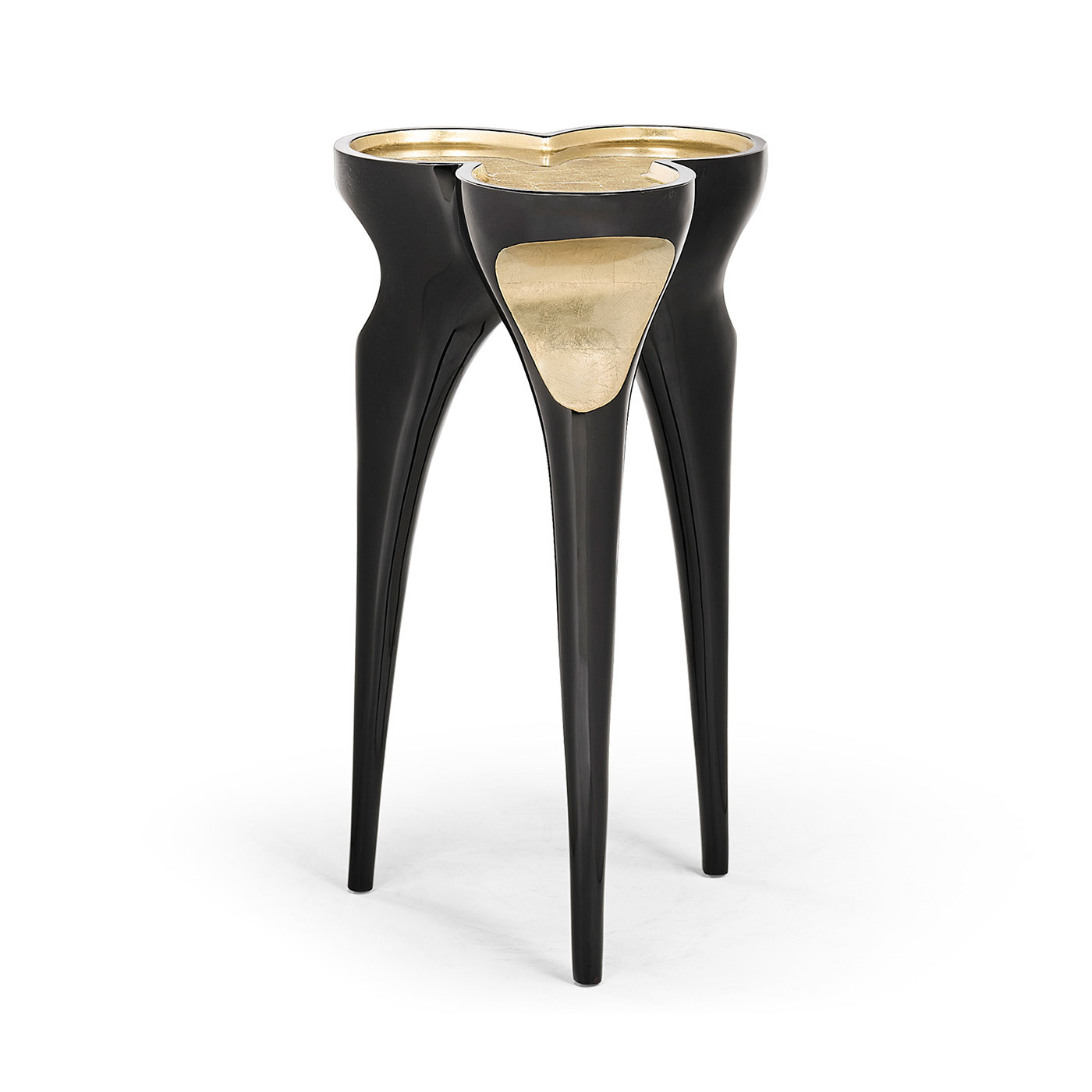 Trefoil Smoky Black & Gold Cut-Out Occasional Table