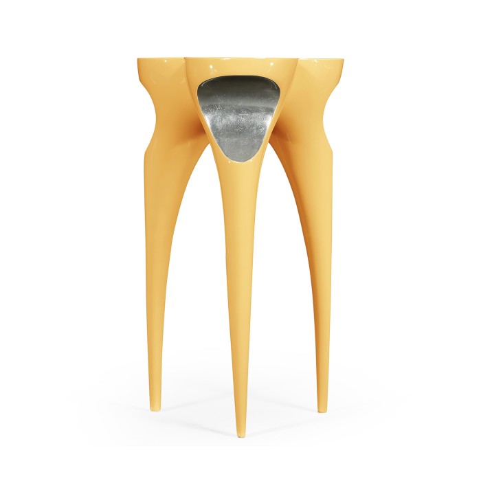 Trefoil Peking Yellow & Silver Cut-Out Occasional Table