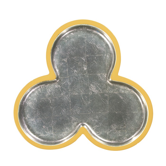 Trefoil Peking Yellow & Silver Cut-Out Occasional Table