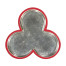 Trefoil Vermillion Red & Silver Cut-Out Occasional Table