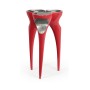 Trefoil Vermillion Red & Silver Cut-Out Occasional Table