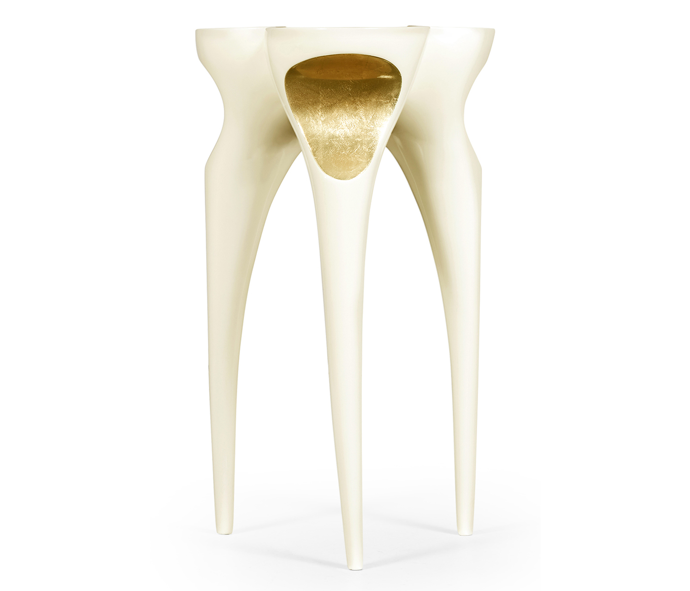 Trefoil Winter White & Gold Cut-Out Occasional Table