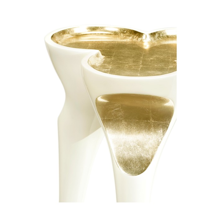 Trefoil Winter White & Gold Cut-Out Occasional Table