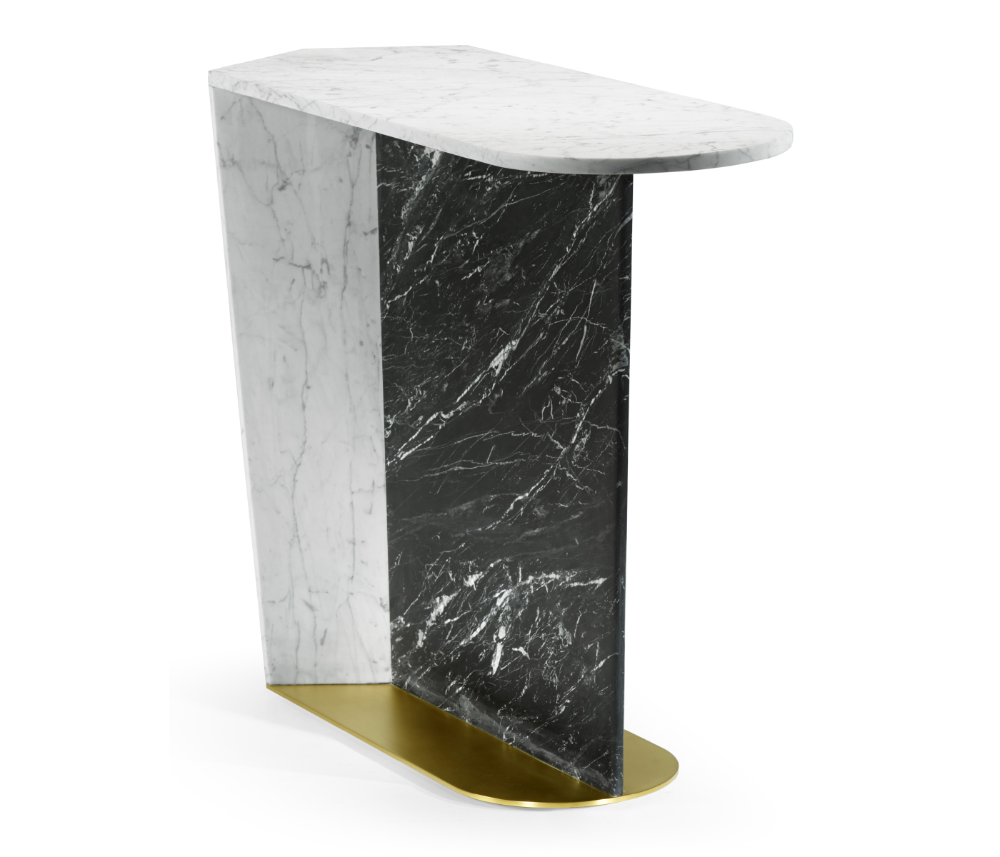 Fusion White & Black Marble End Table Fusion White & Black Marble End Table