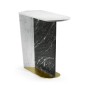 Fusion White & Black Marble End Table