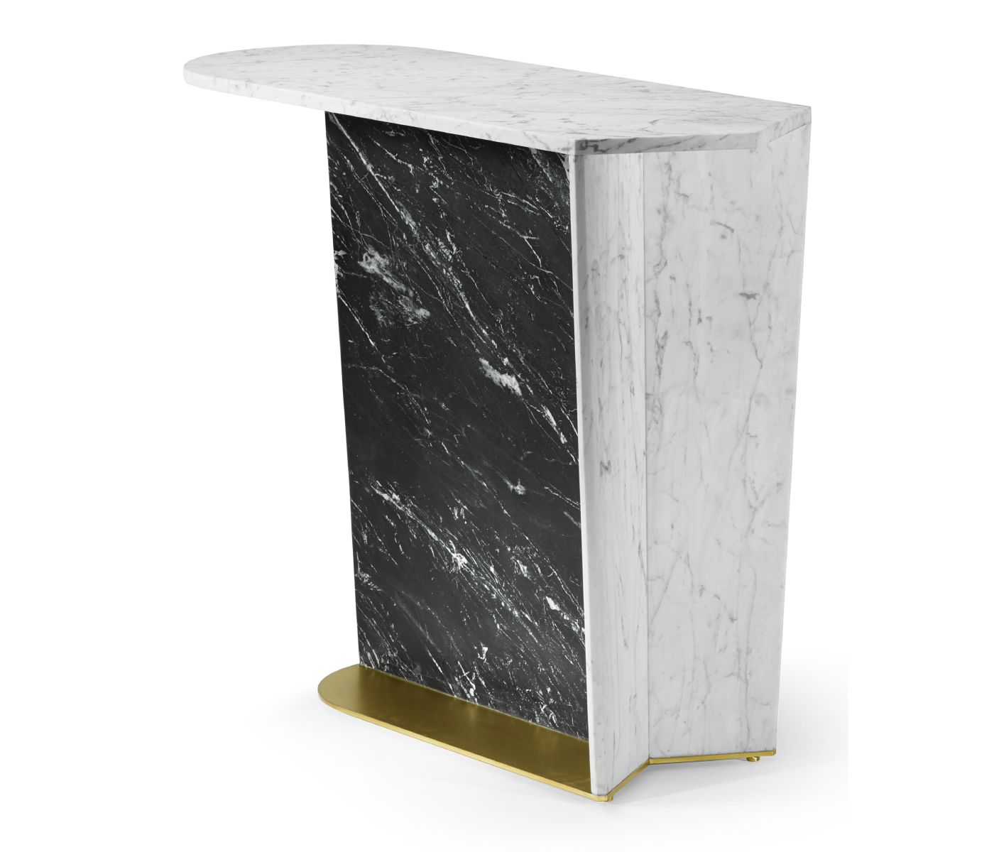 Fusion White & Black Marble End Table Fusion White & Black Marble End Table