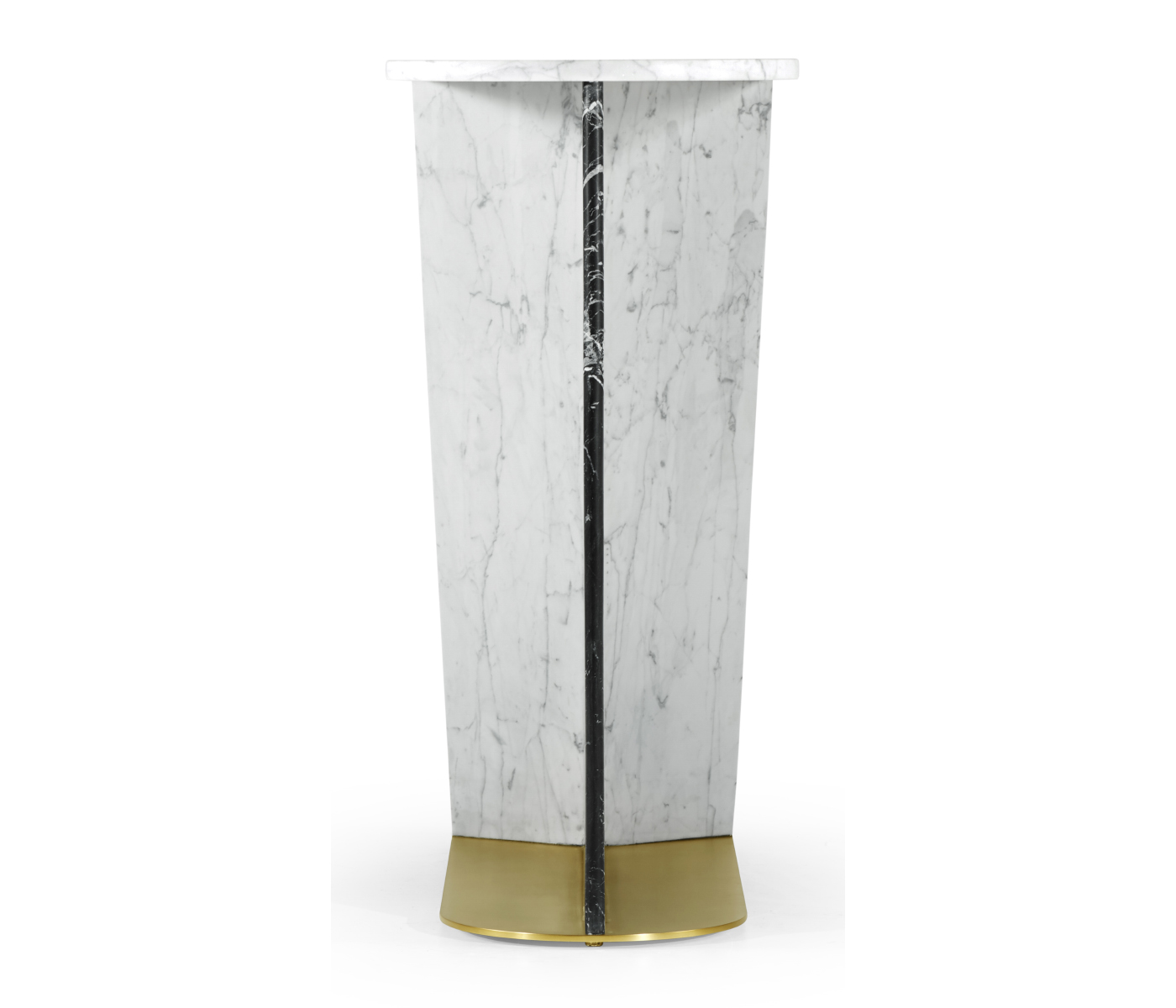 Fusion White & Black Marble End Table Fusion White & Black Marble End Table