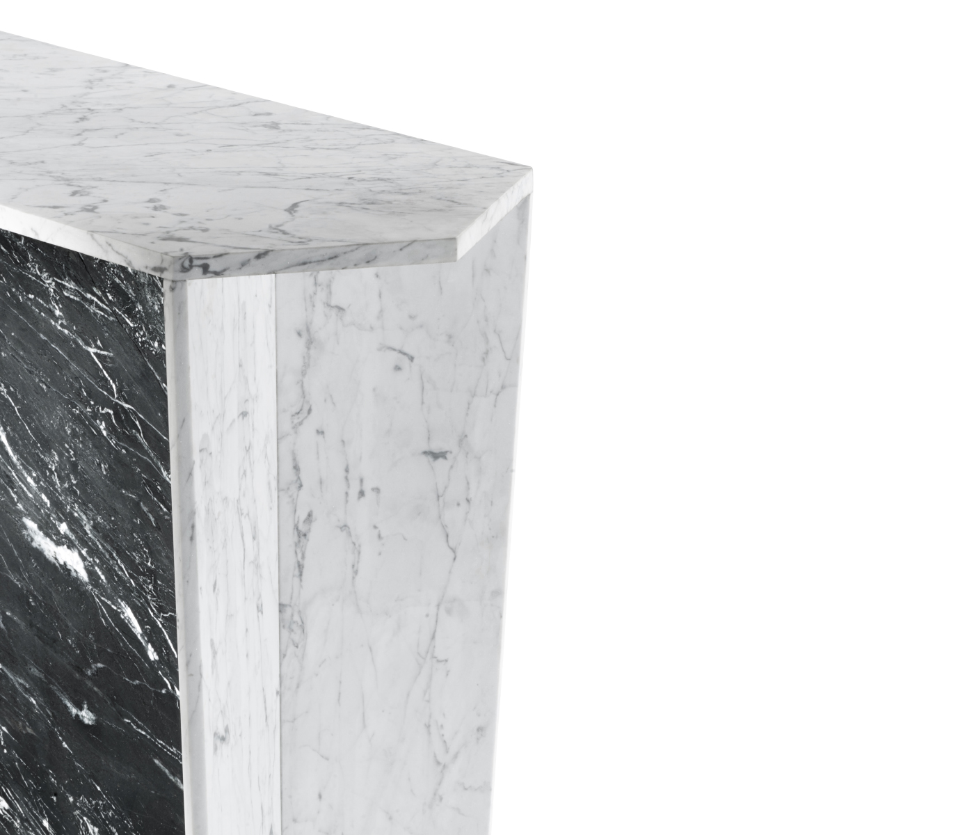 Fusion White & Black Marble End Table Fusion White & Black Marble End Table