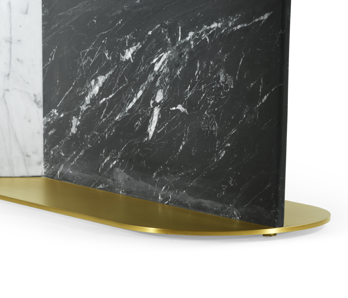 Fusion White & Black Marble End Table Fusion White & Black Marble End Table