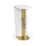 Fusion White Marble & Brass End Table