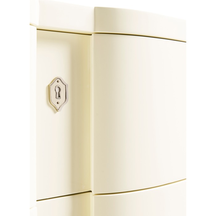 Bowfront Ivory Bedside Chest of Drawers