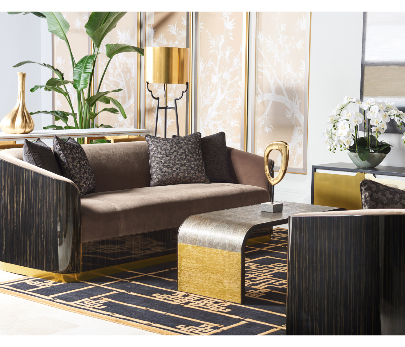 Fusion Low Bronze & Brass Console