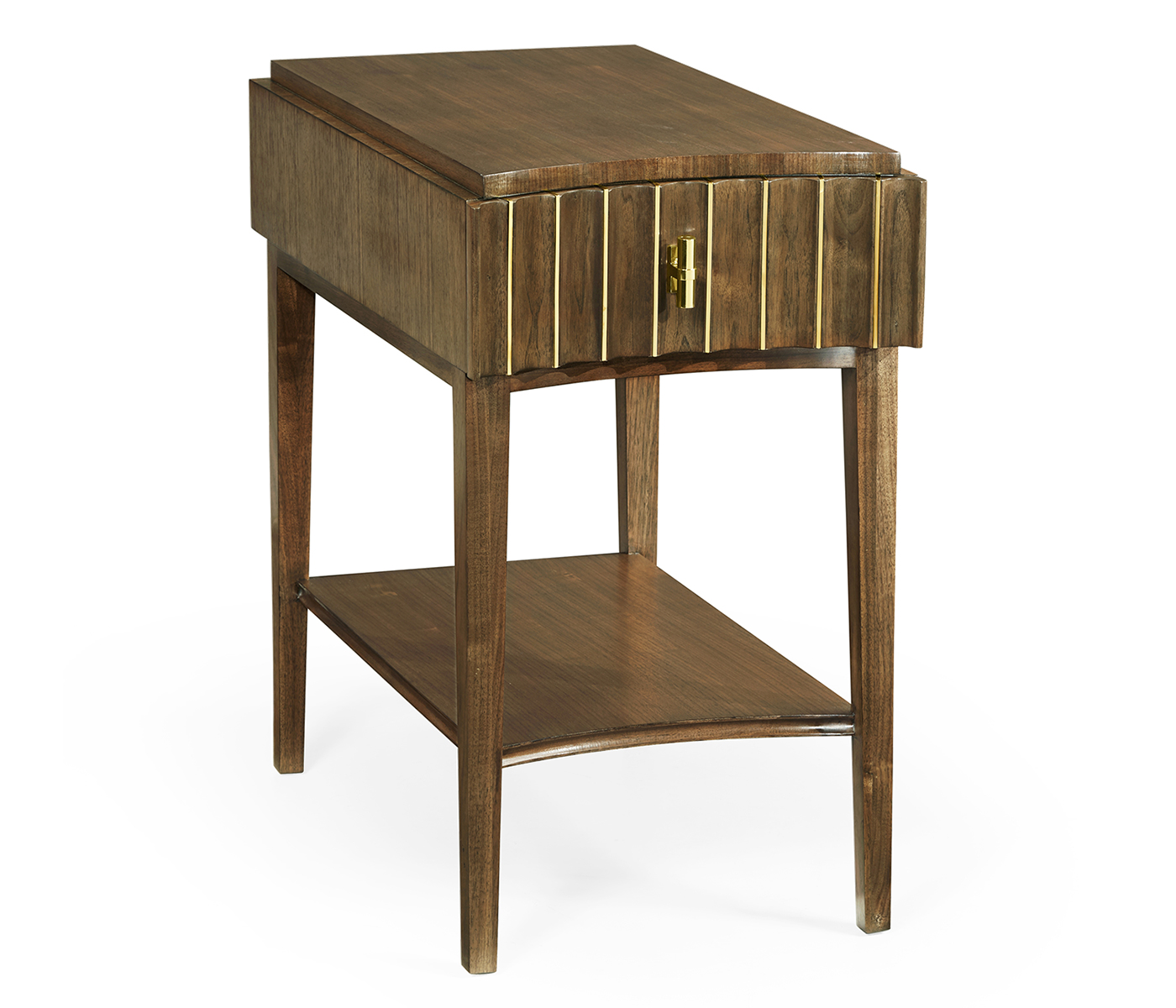 Rectangular Autumn Walnut Reeded End Table