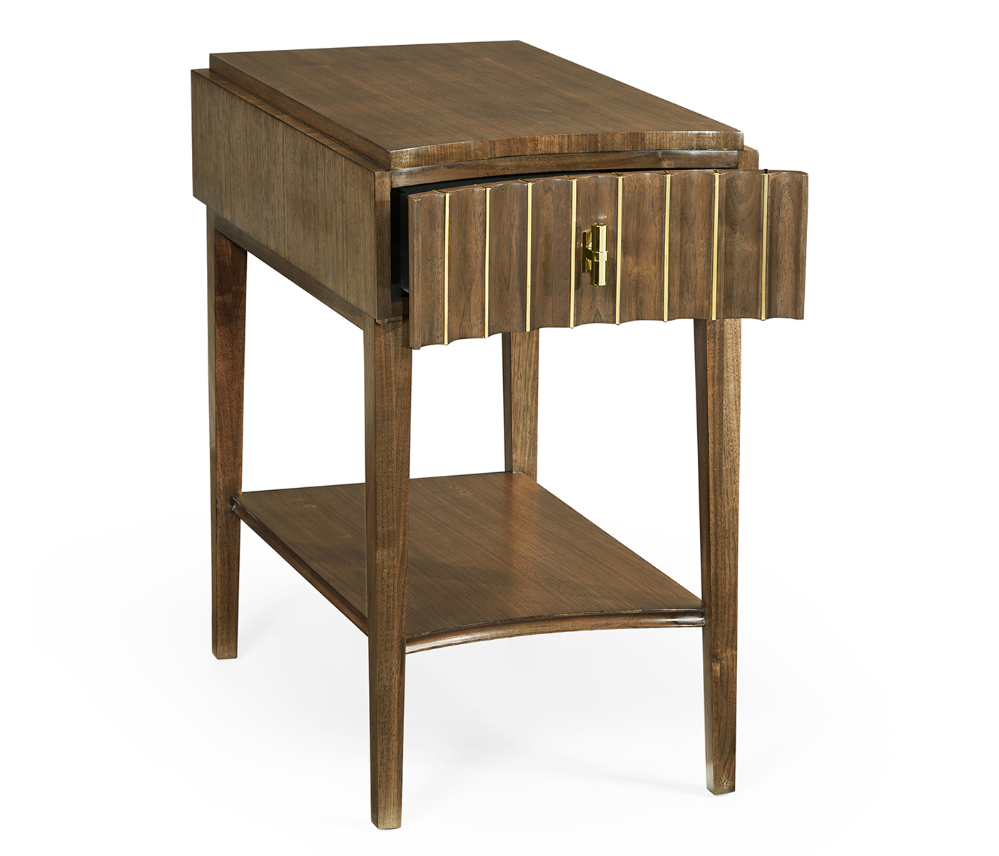 Rectangular Autumn Walnut Reeded End Table