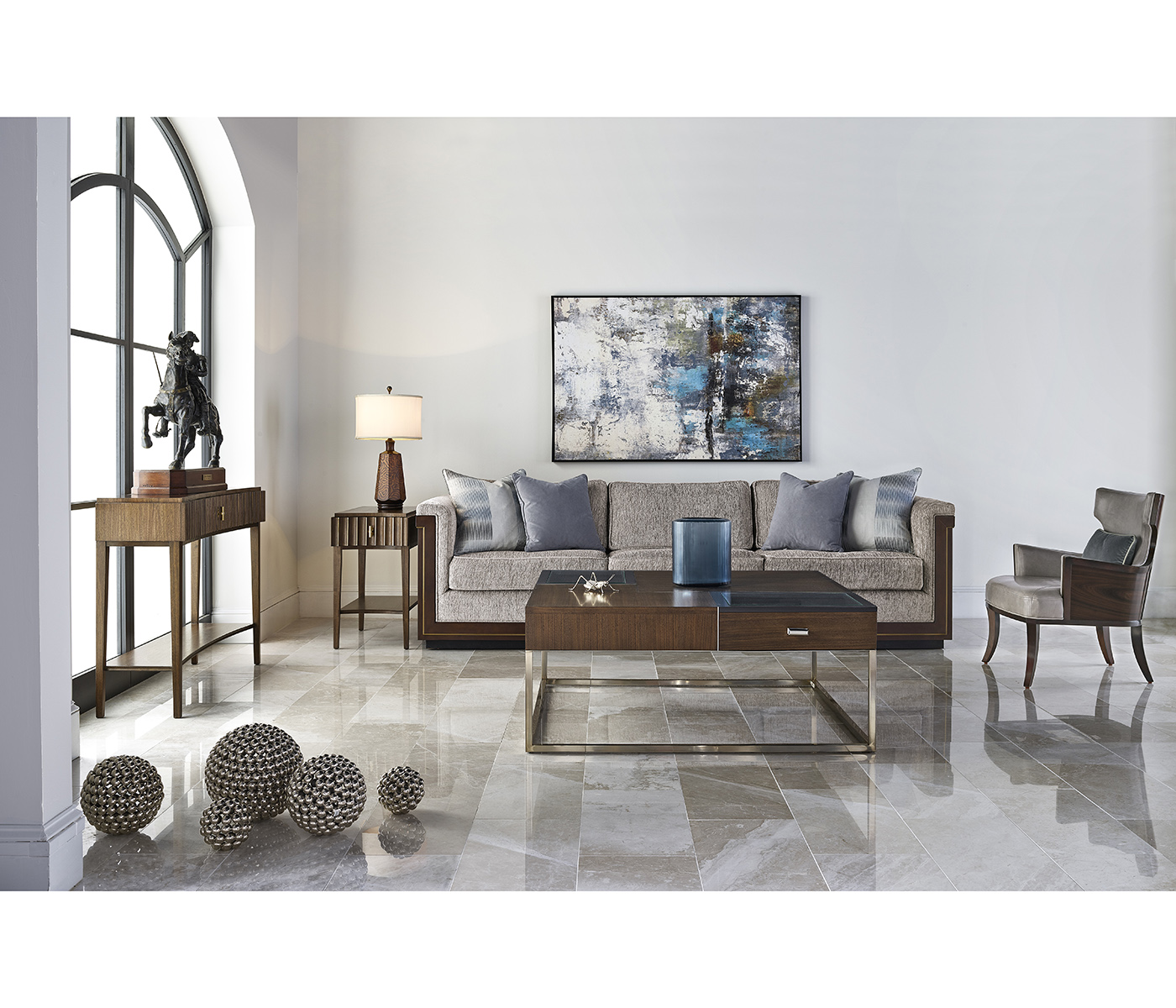 Rectangular Autumn Walnut Reeded End Table