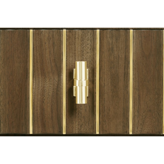 Bowed Autumn Walnut Reeded Console Table