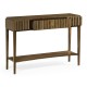Bowed Autumn Walnut Reeded Console Table