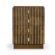 Small Autumn Walnut Reeded Chest of Drawers