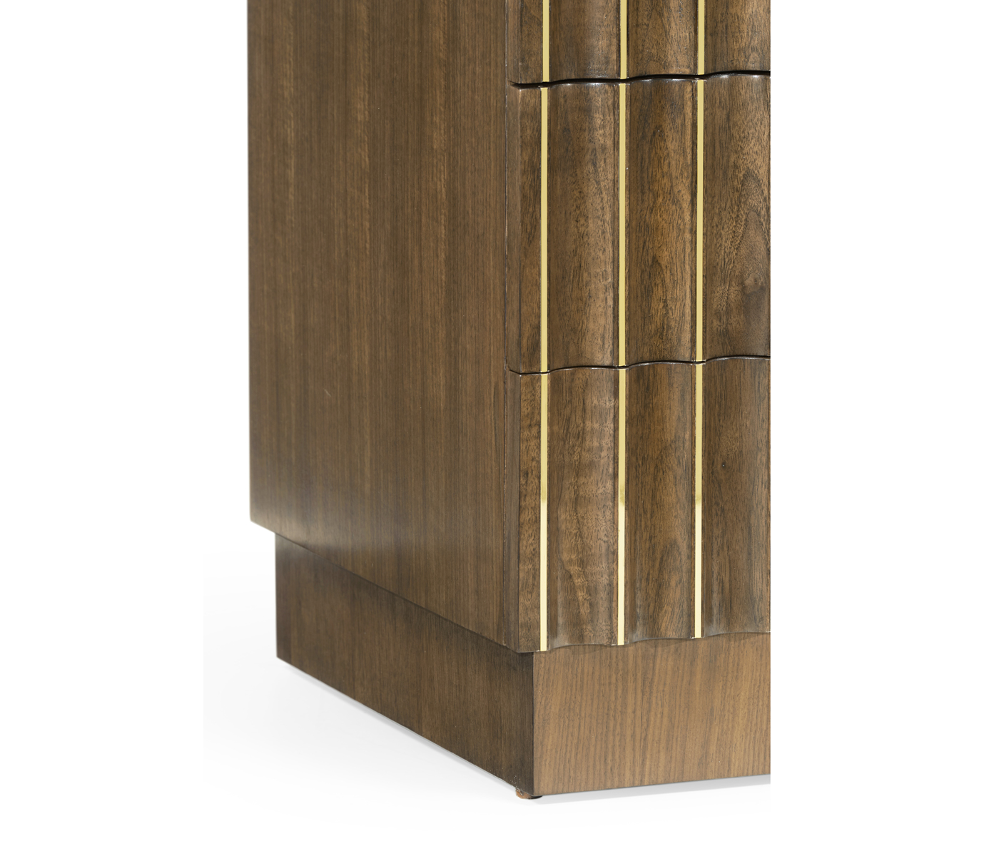 Small Autumn Walnut Reeded Chest of Drawers
