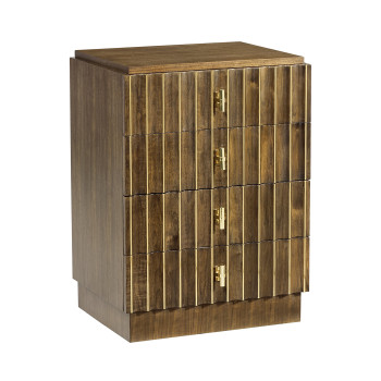 Small Autumn Walnut Reeded Chest of Drawers