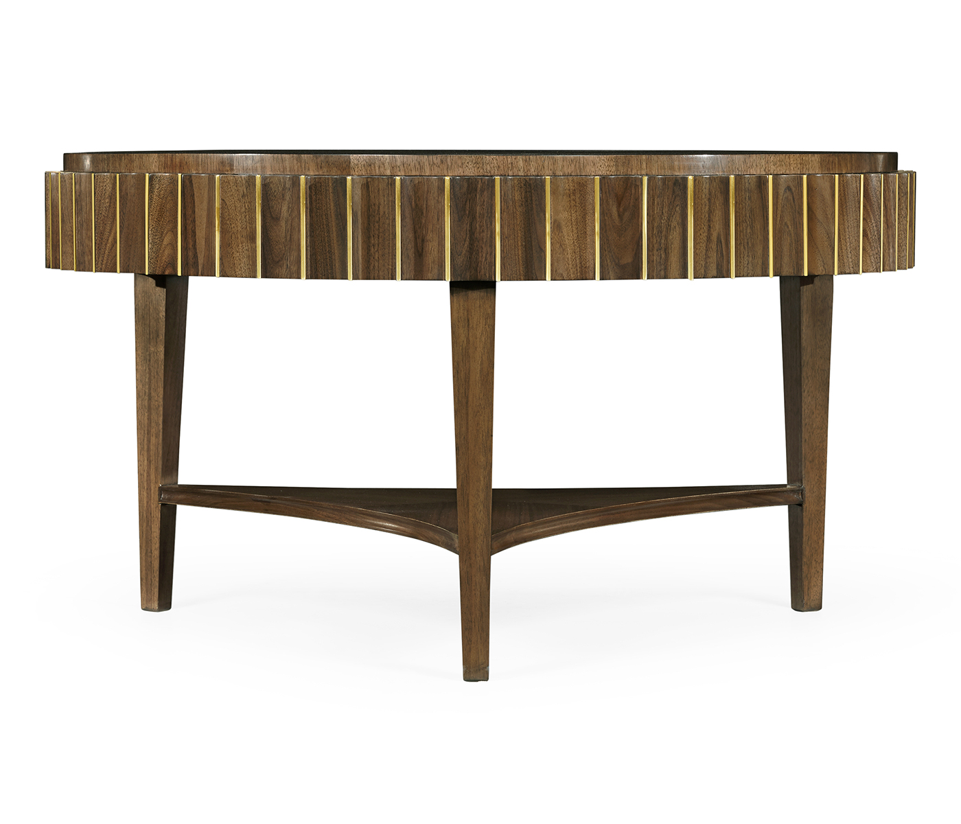 Round Autumn Walnut Reeded Coffee Table