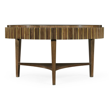 Round Autumn Walnut Reeded Coffee Table