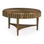 Round Autumn Walnut Reeded Coffee Table