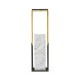 Contemporary Square Ebonised Oak & Brass Pedestal with White Calcutta Marble Centre