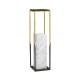 Contemporary Square Ebonised Oak & Brass Pedestal with White Calcutta Marble Centre