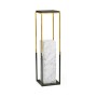 Contemporary Square Ebonised Oak & Brass Pedestal with White Calcutta Marble Centre