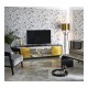 Contemporary Antique Satin Gold Brass & Black Stainless Steel Floor Lamp