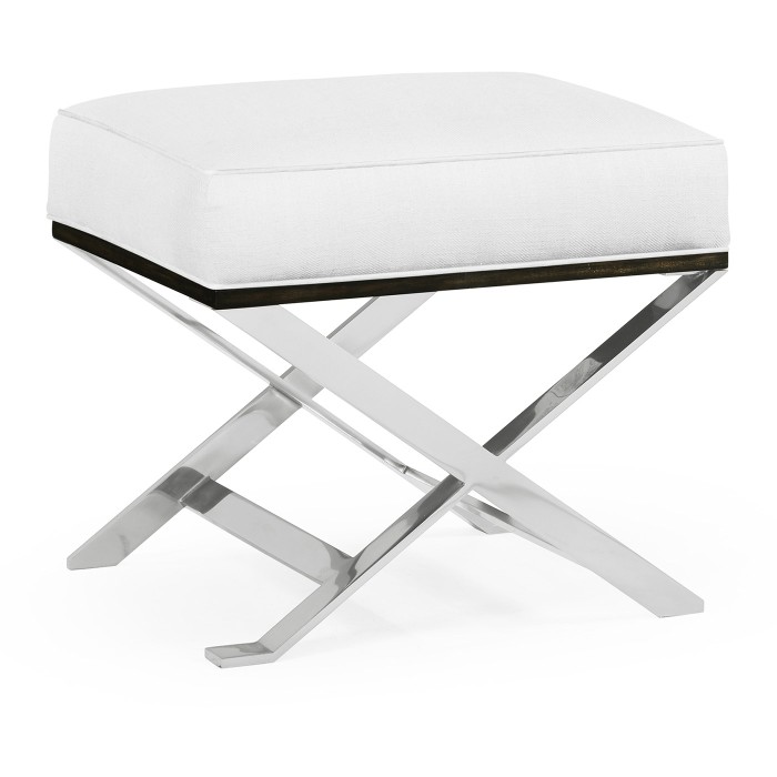 Contemporary White Stainless Steel Stool