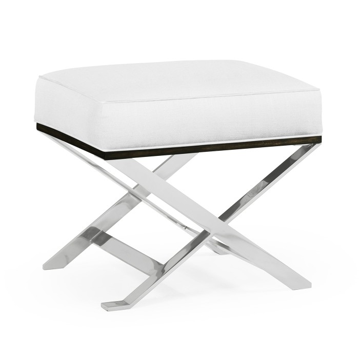 Contemporary White Stainless Steel Stool