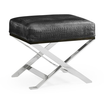 Contemporary White Stainless Steel Stool
