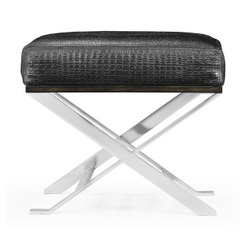 Contemporary White Stainless Steel Stool