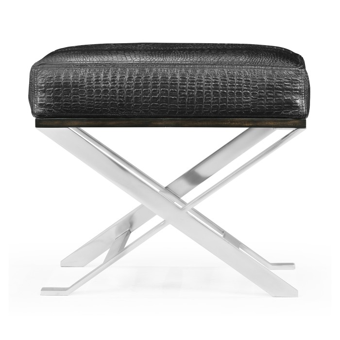 Contemporary White Stainless Steel Stool