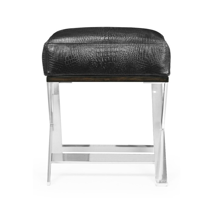 Contemporary White Stainless Steel Stool