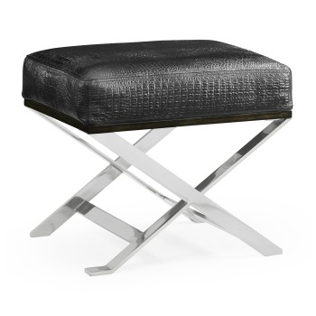 Contemporary White Stainless Steel Stool
