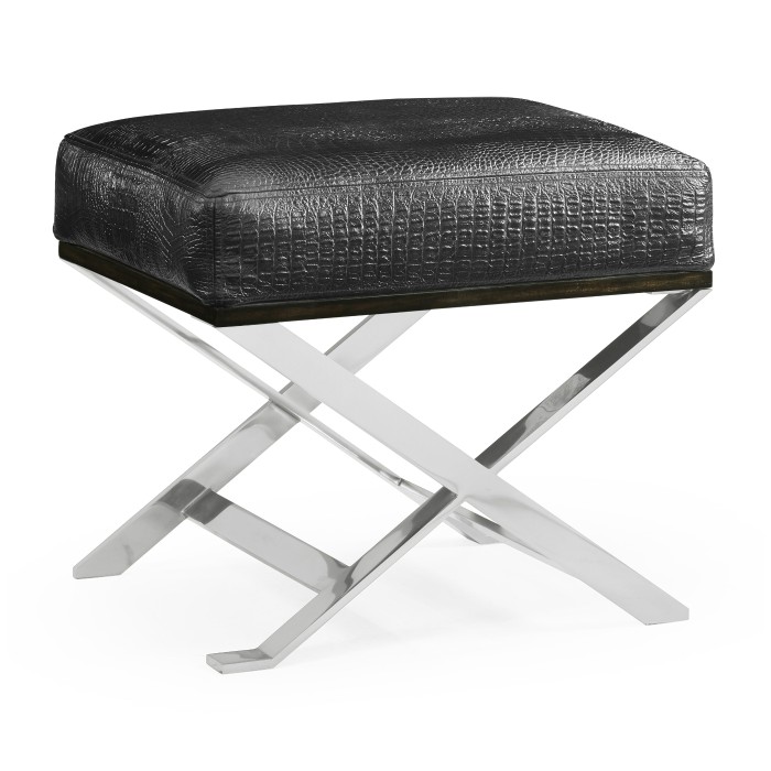Contemporary White Stainless Steel Stool