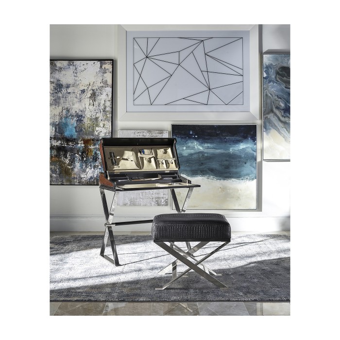 Contemporary White Stainless Steel Stool