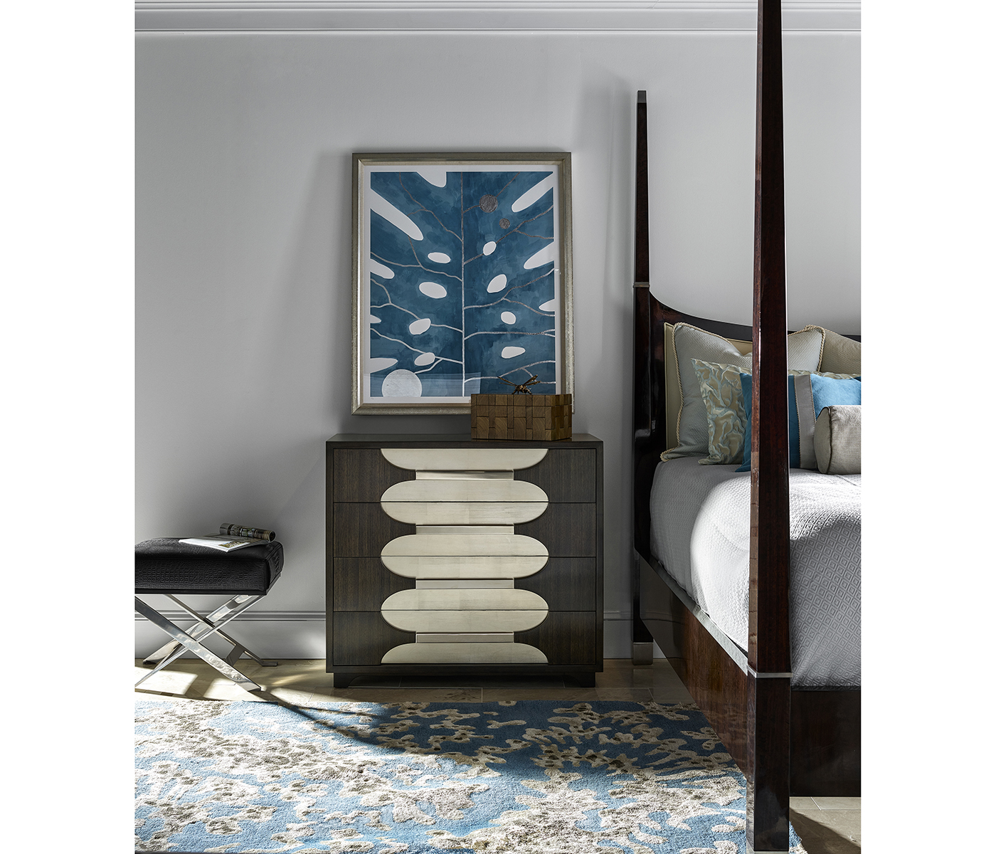 Contemporary White Stainless Steel Stool