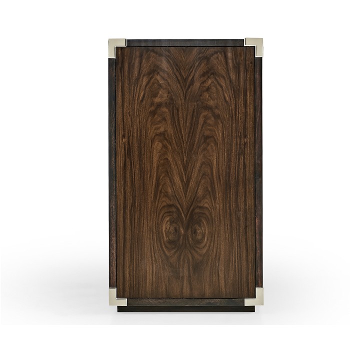 Campaign Style Dark Santos Rosewood Adjustable Storage Cabinet