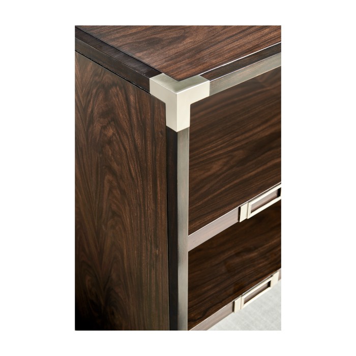 Campaign Style Dark Santos Rosewood Adjustable Storage Cabinet