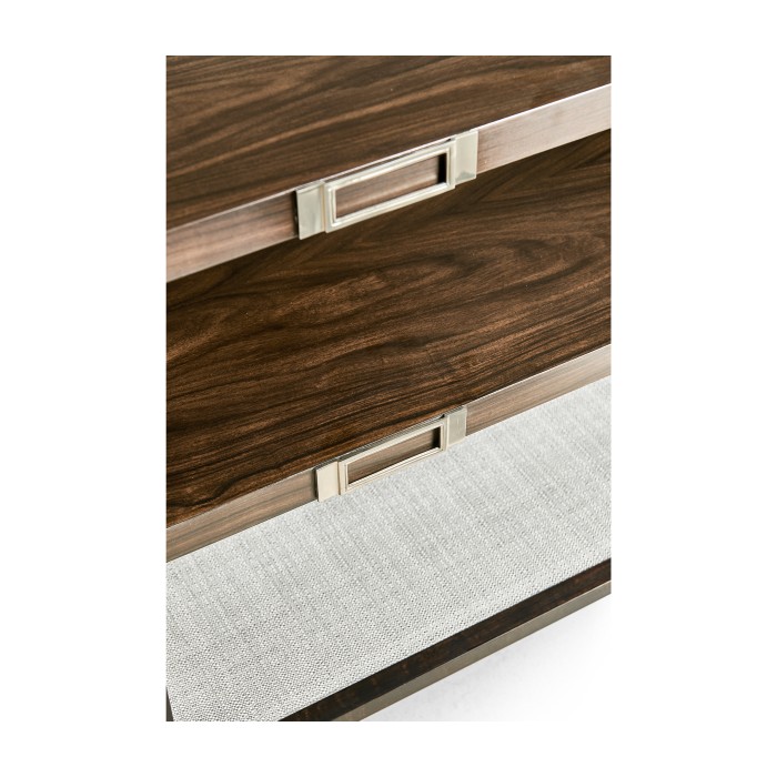 Campaign Style Dark Santos Rosewood Adjustable Storage Cabinet