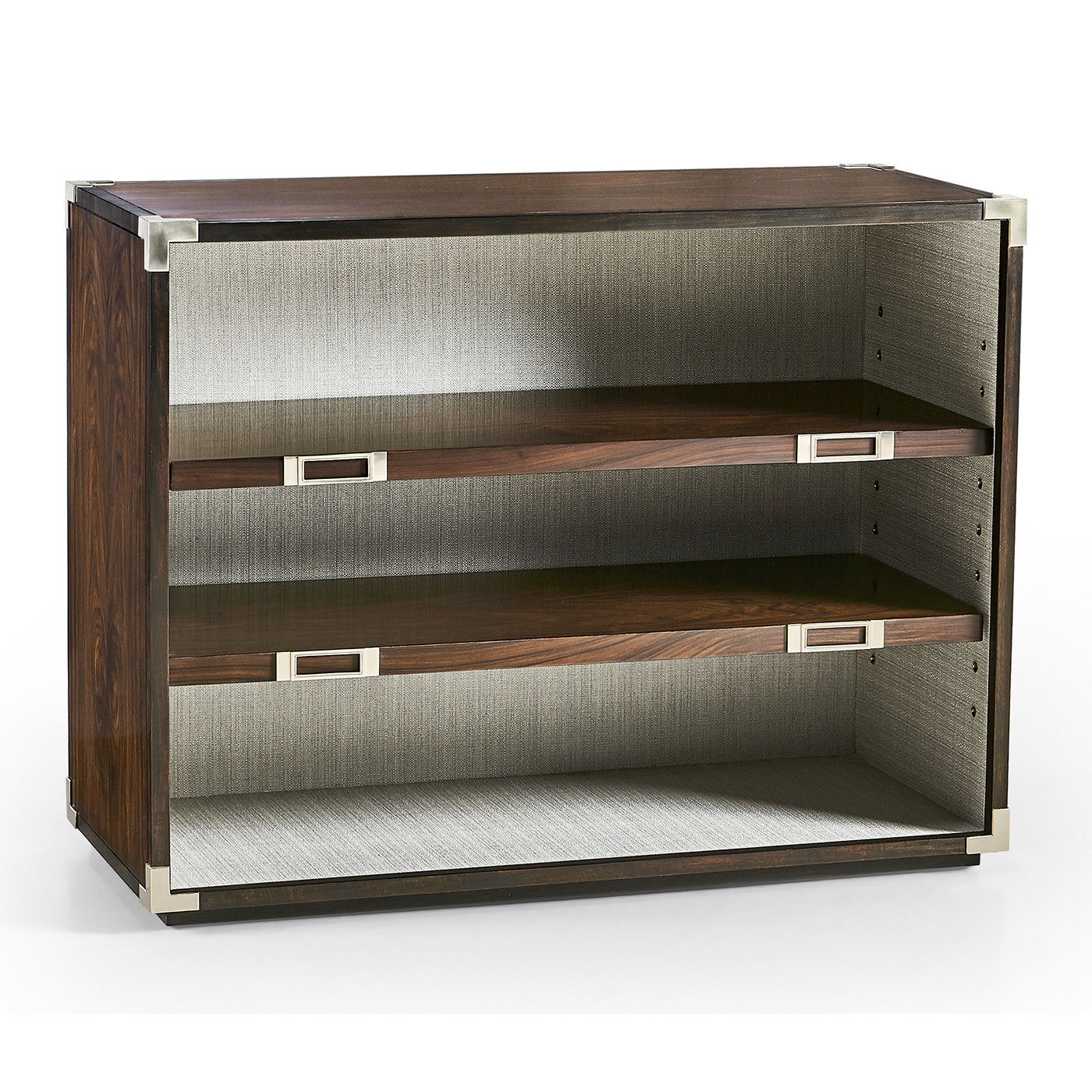 Campaign Style Dark Santos Rosewood Adjustable Storage Cabinet