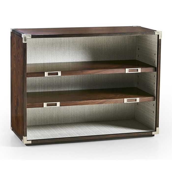 Campaign Style Dark Santos Rosewood Adjustable Storage Cabinet